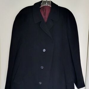 VTG Cecil Gee Of London Mens Black Cashmere Trenchcoat Netherlands 90's